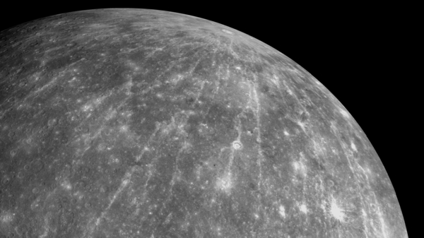 A mosaic of images of Mercury taken by NASA's MESSENGER spacecraft.