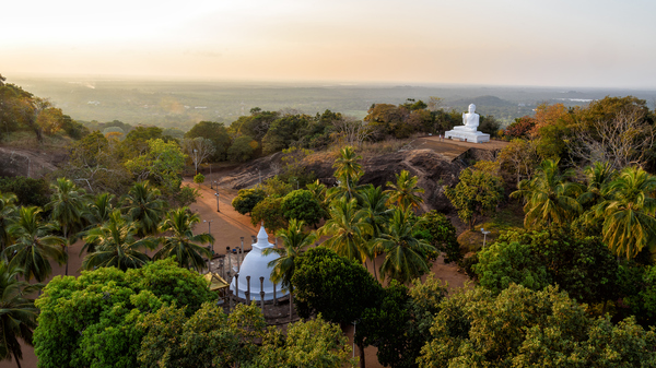 The temple in Mihintale, Sri Lanka represents the center of Buddhism on the island.