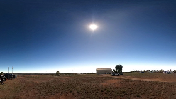 Photo of Moon shadow sweeping in during total solar eclipse in Exmouth, Australia.