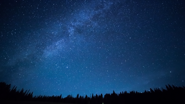 View of the night sky from Yellowstone National Park