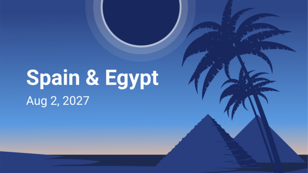 Vector illustration of total solar eclipse in Egypt