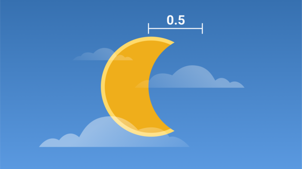 Vector illustration of partial solar eclipse and a blue sky.