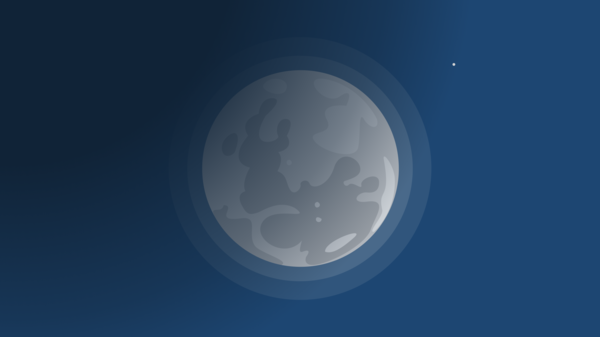 Vector illustration of eclipsed moon during penumbral eclipse.