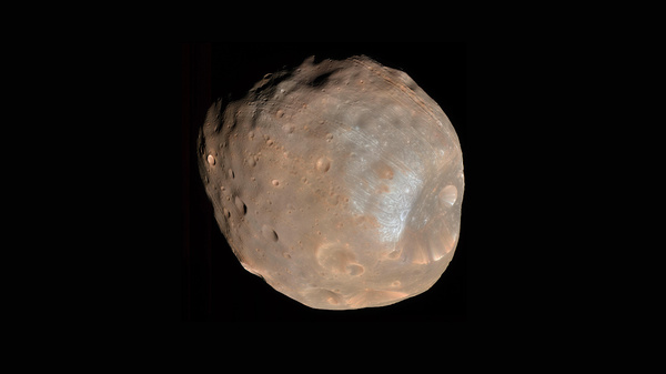 Phobos, the larger of the two moons Mars.
