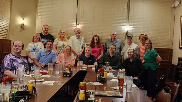 Photos from a Roswell Astronomy Club star party, showing club president Peggy Bohlin (left), and founding member Roy Frazor (right)