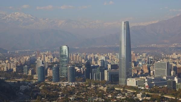 Skyscrapers in central Santiago, Chile.
