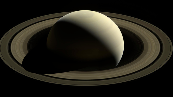 A mosaic of Saturn made up of images taken by the Cassini spacecraft in October 2016.