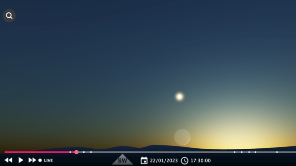Venus and Saturn, plus a wafer-thin Crescent Moon, as seen from New York on January 22, 2023