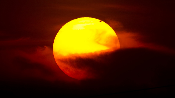 A view of Venus transiting the Sun as seen from Earth in 2012.