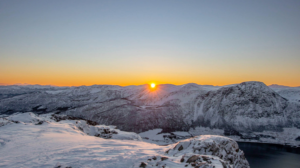 A winter sunrise in northern Norway.