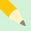 Illustration of yellow pencil on green background