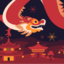 Chinese Dragon with fireworks