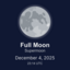 A dark blue graphic with a Full Moon (Supermoon) in December.