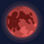 Total lunar eclipse on the night sky. 