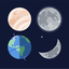 Key astronomical events in June lie side by side on a dark background.
