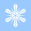 Snowflake on blue background.