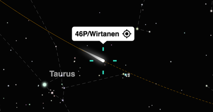 Comet 46p Wirtanen Finder Chart