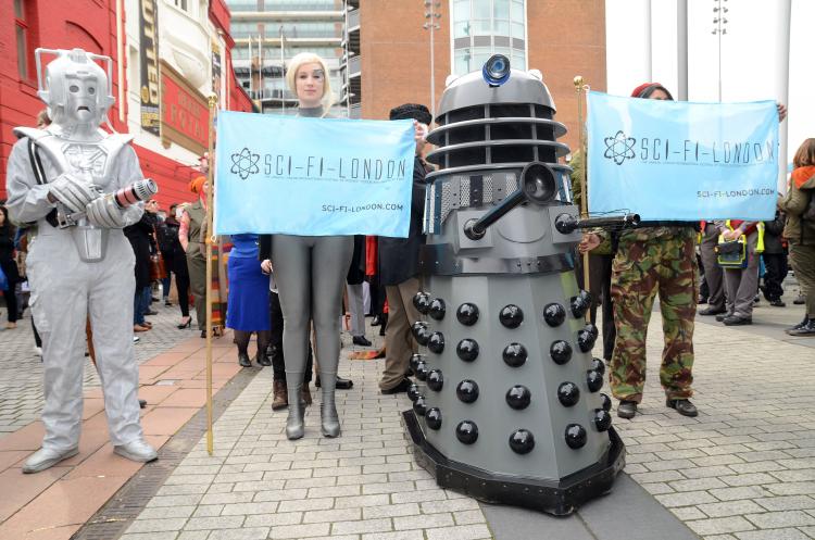 People dressed up as their favorite Sci-Fi characters at the Sci-Fi London Parade which marks the start of the 2013 Sci-Fi London Film Festival in Stratford, London.