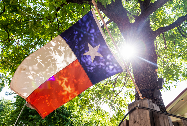 Image of the Lone Star flag of Texas.