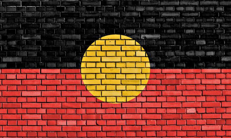 The Aboriginal flag is one of the symbols of National Sorry Day in Australia.