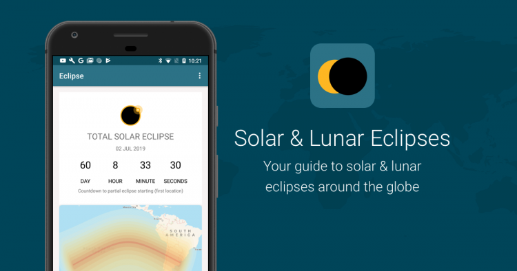 Screenshot from timeanddate.com's Solar & Lunar Eclipses App