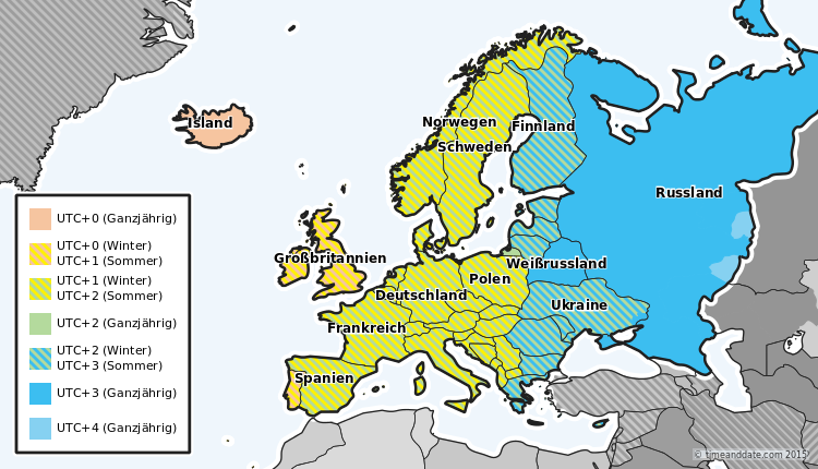 europa zeitzonen karte Zeitzonen Europa Zeitumstellung Europa europa zeitzonen karte