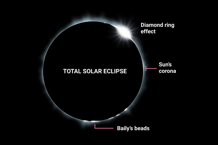 Illustration of totality of a Total Solar Eclipse