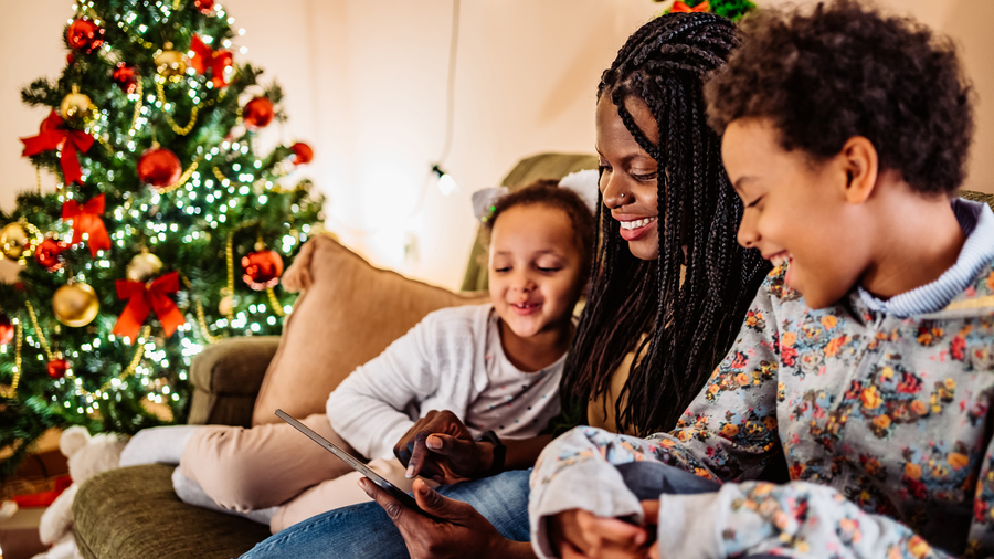 Family Relaxing On Boxing Day 