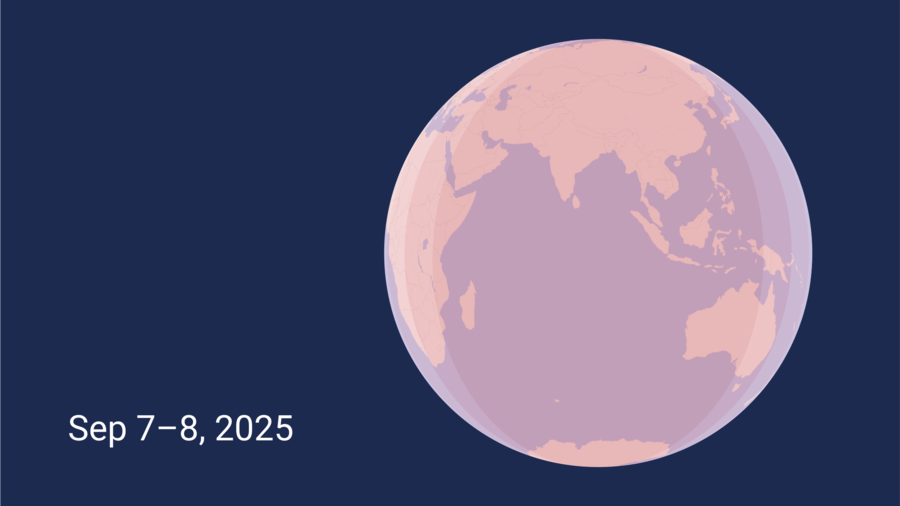 Partial Lunar Eclipse on Sep 18, 2025 Map & Times