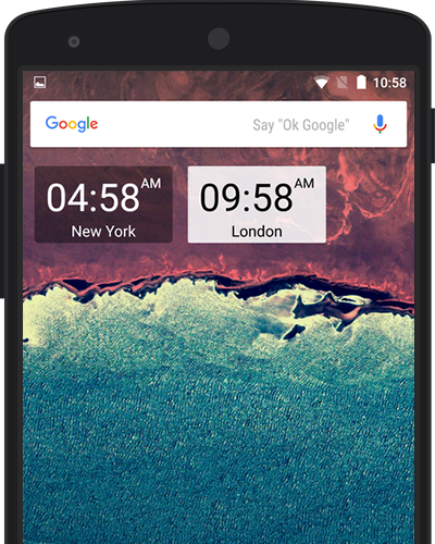 Screenshot: Weltzeituhr Widget