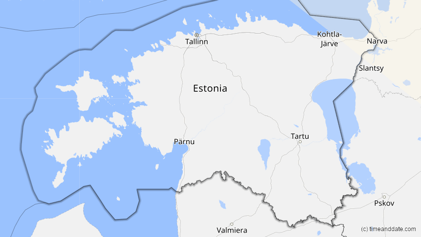 A map of Estland, showing the path of the 31. Jul 2000 Partielle Sonnenfinsternis