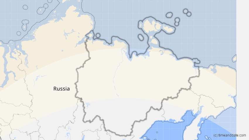 A map of Sacha (Jakutien), Russland, showing the path of the 31. Jul 2000 Partielle Sonnenfinsternis