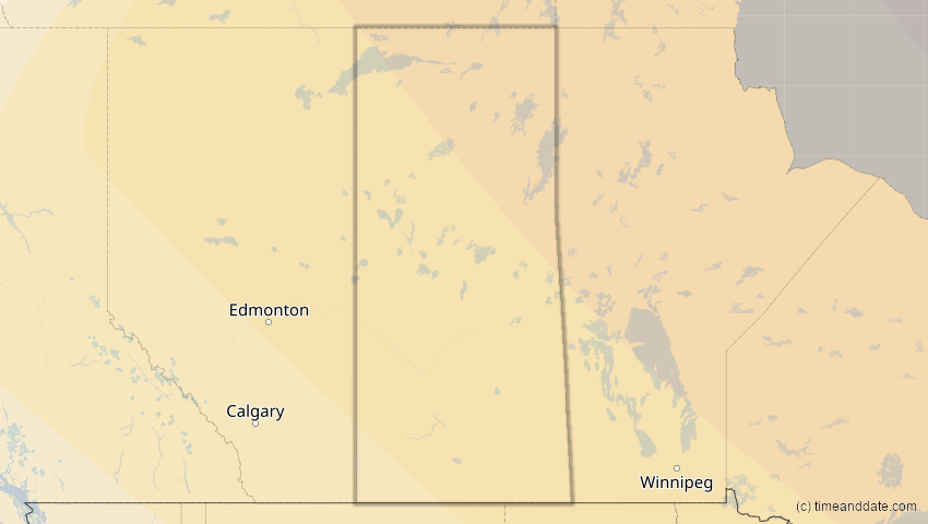 A map of Saskatchewan, Kanada, showing the path of the 25. Dez 2000 Partielle Sonnenfinsternis