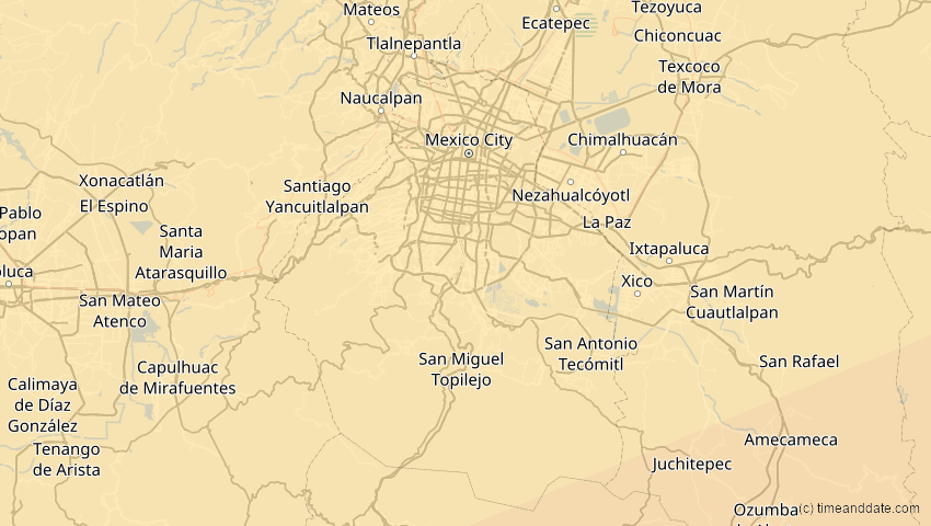 A map of Ciudad de México, Mexiko, showing the path of the 14. Dez 2001 Ringförmige Sonnenfinsternis