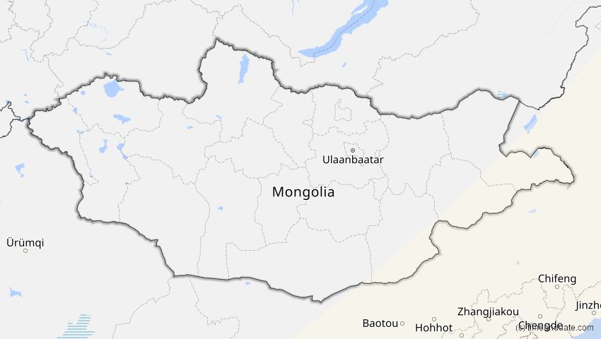 A map of Mongolei, showing the path of the 11. Jun 2002 Ringförmige Sonnenfinsternis