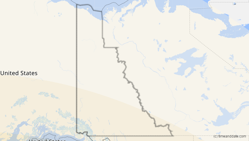 A map of Yukon, Kanada, showing the path of the 10. Jun 2002 Ringförmige Sonnenfinsternis