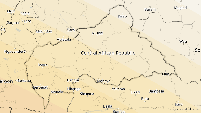 A map of Zentralafrikanische Republik, showing the path of the 4. Dez 2002 Totale Sonnenfinsternis