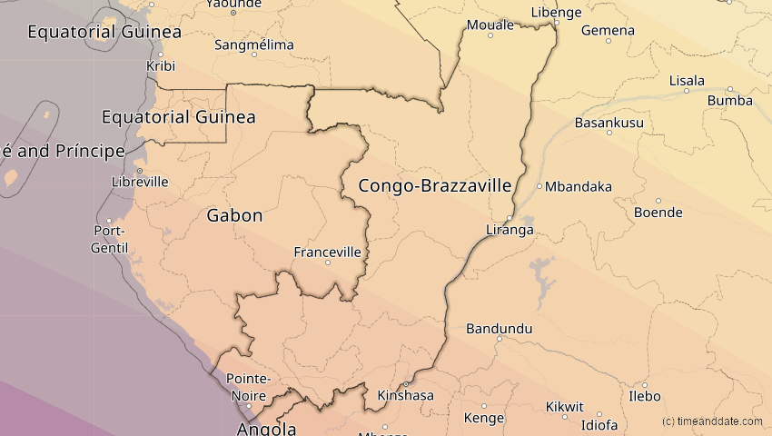 A map of Kongo, showing the path of the 4. Dez 2002 Totale Sonnenfinsternis