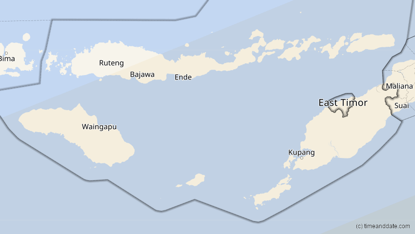 A map of Nusa Tenggara Timur, Indonesien, showing the path of the 4. Dez 2002 Totale Sonnenfinsternis
