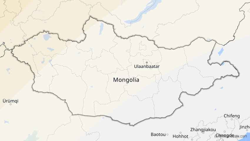 A map of Mongolei, showing the path of the 31. Mai 2003 Ringförmige Sonnenfinsternis