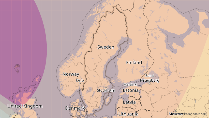 A map of Schweden, showing the path of the 31. Mai 2003 Ringförmige Sonnenfinsternis