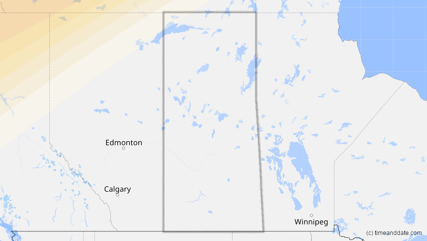 A map of Saskatchewan, Kanada, showing the path of the 30–31. Mai 2003 Ringförmige Sonnenfinsternis