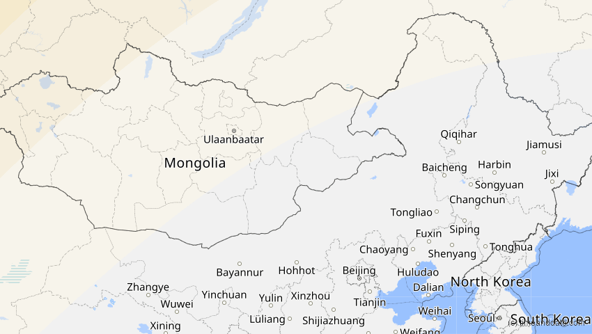 A map of Innere Mongolei, China, showing the path of the 31. Mai 2003 Ringförmige Sonnenfinsternis