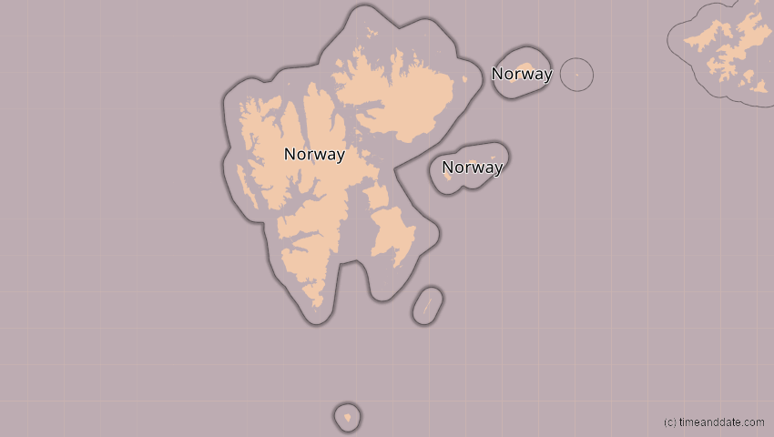 A map of Spitzbergen, Norwegen, showing the path of the 31. Mai 2003 Ringförmige Sonnenfinsternis