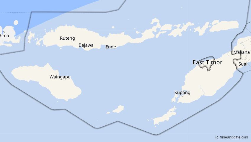 A map of Nusa Tenggara Timur, Indonesien, showing the path of the 24. Nov 2003 Totale Sonnenfinsternis