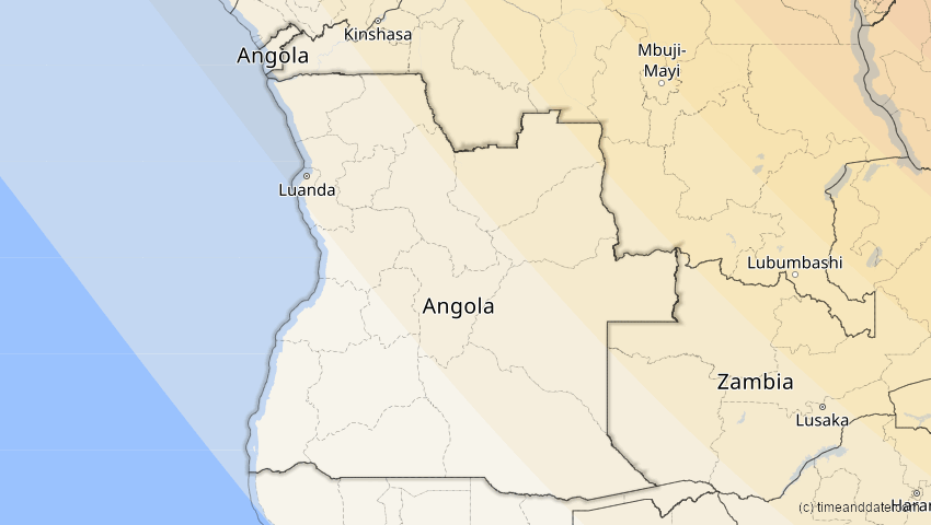 A map of Angola, showing the path of the 3. Okt 2005 Ringförmige Sonnenfinsternis