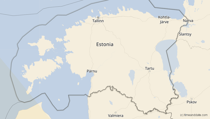 A map of Estland, showing the path of the 3. Okt 2005 Ringförmige Sonnenfinsternis