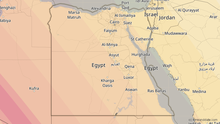 A map of Ägypten, showing the path of the 3. Okt 2005 Ringförmige Sonnenfinsternis