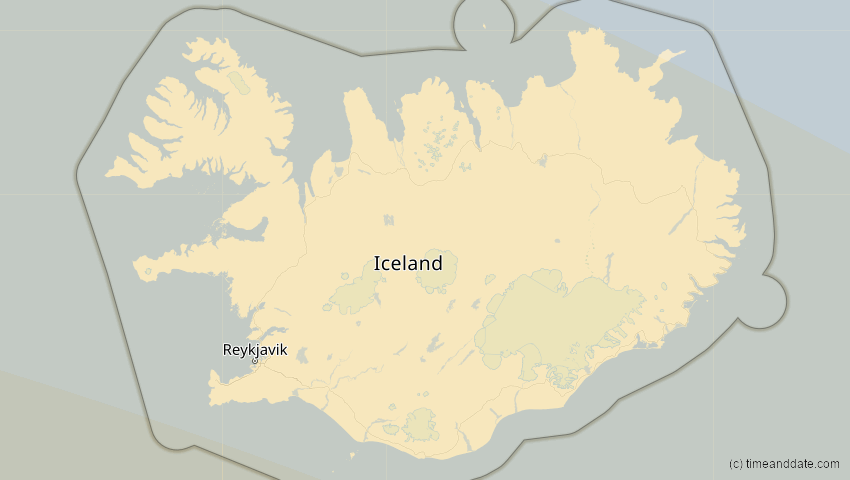 A map of Island, showing the path of the 3. Okt 2005 Ringförmige Sonnenfinsternis