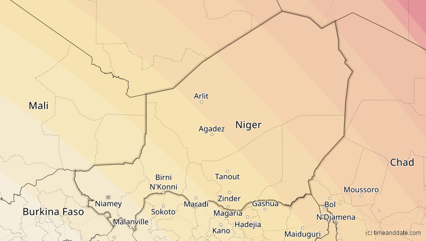 A map of Niger, showing the path of the 3. Okt 2005 Ringförmige Sonnenfinsternis